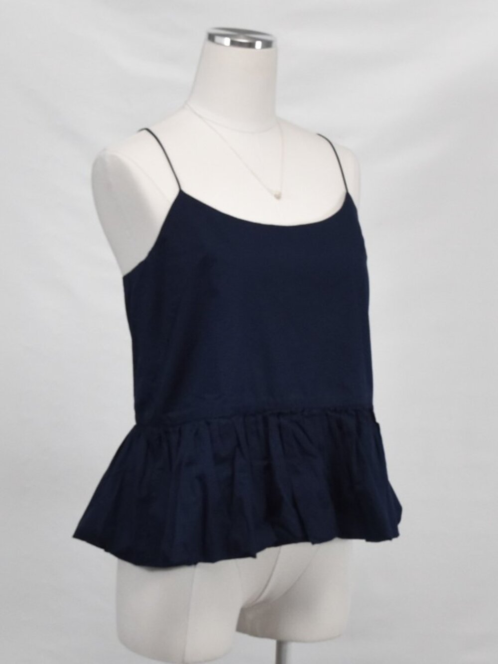 Fade to Blue Navy Peplum Crisscross Back Top Size Medium